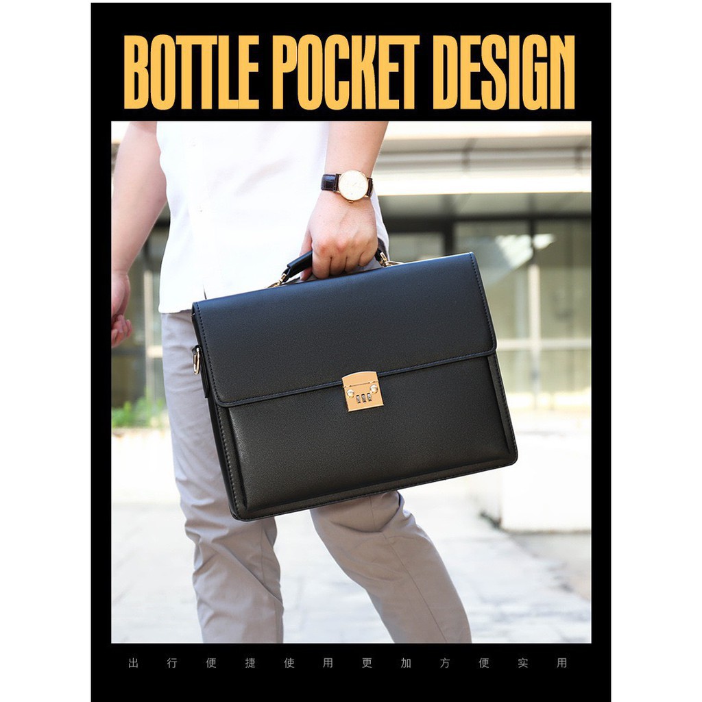 túi máy tính xách tay cho nữ Túi xách cặp da giáo viên đựng laptop 14 inch da bò công sở T21 khóa số (Nâu-Đen) | BigBuy360 - bigbuy360.vn