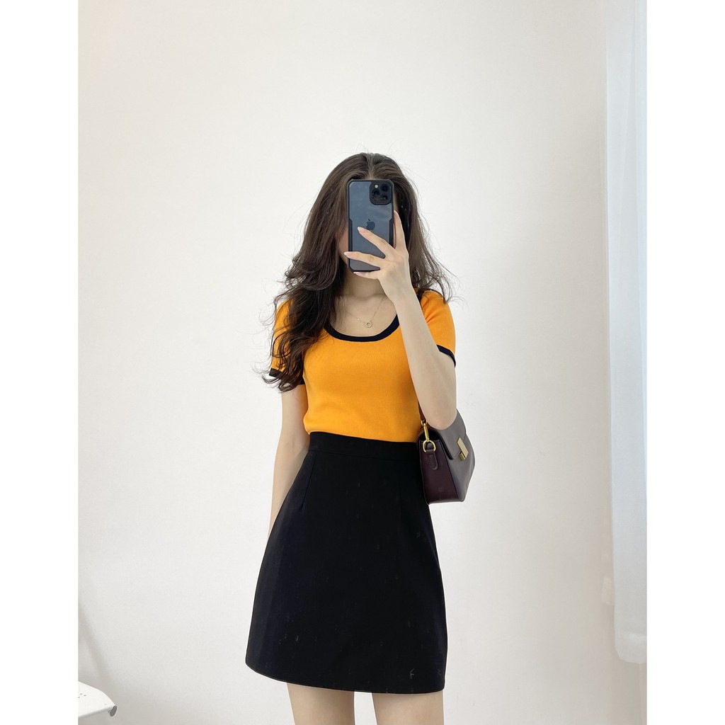 (FREESHIP) Áo thun len mỏng viền cổ Miho house