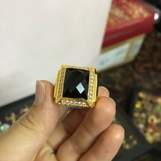 Nhẫn nam cao cấp dát vàng 18k đính đá cực đẹp