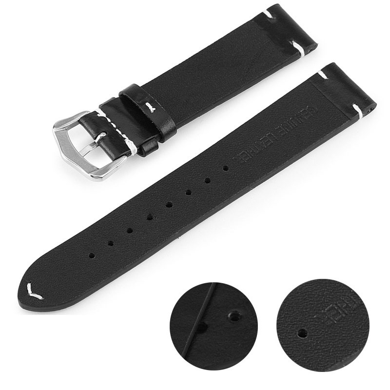Dây Đeo Đồng Hồ Bằng Da 18mm 19mm 20mm 21mm 22mm 24mm Phong Cách Retro