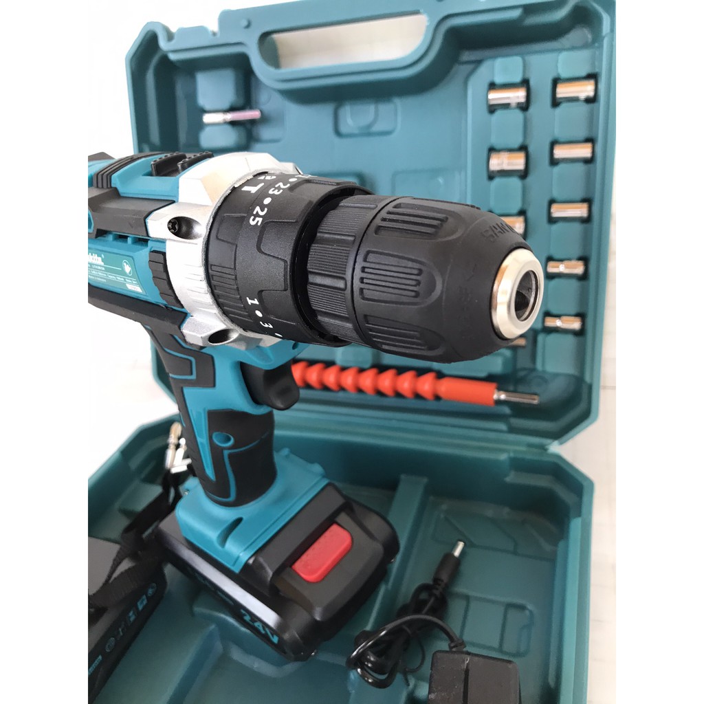 Máy Khoan Dùng pin MAKITA 24V -  - Máy bắt vít, máy khoan sắt,bắn vít - 2 Pin chuẩn 5 CELL 5.0
