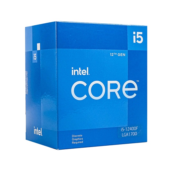 CPU Intel i5 12400F (Upto 4.4Ghz, 6 nhân 12 luồng, 18MB Cache, 65W) - Socket Intel LGA 1700) - Full box BH 36 Tháng