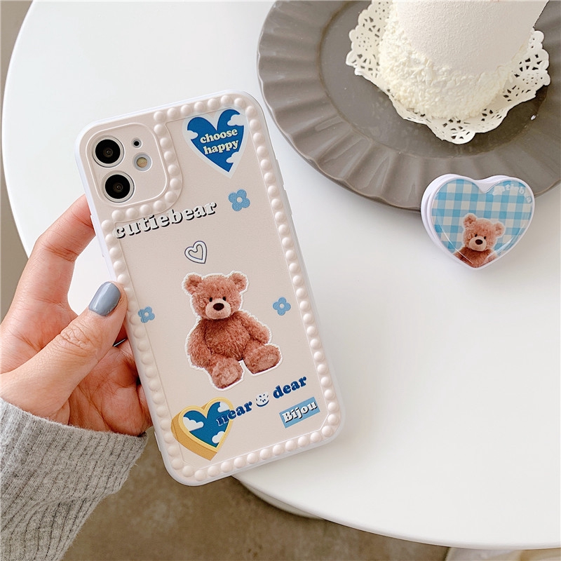 Ốp Điện Thoại Mềm Có Giá Đỡ Hình Gấu Cho Apple X / Xs / Xr / Se 7 / 11se20 | BigBuy360 - bigbuy360.vn
