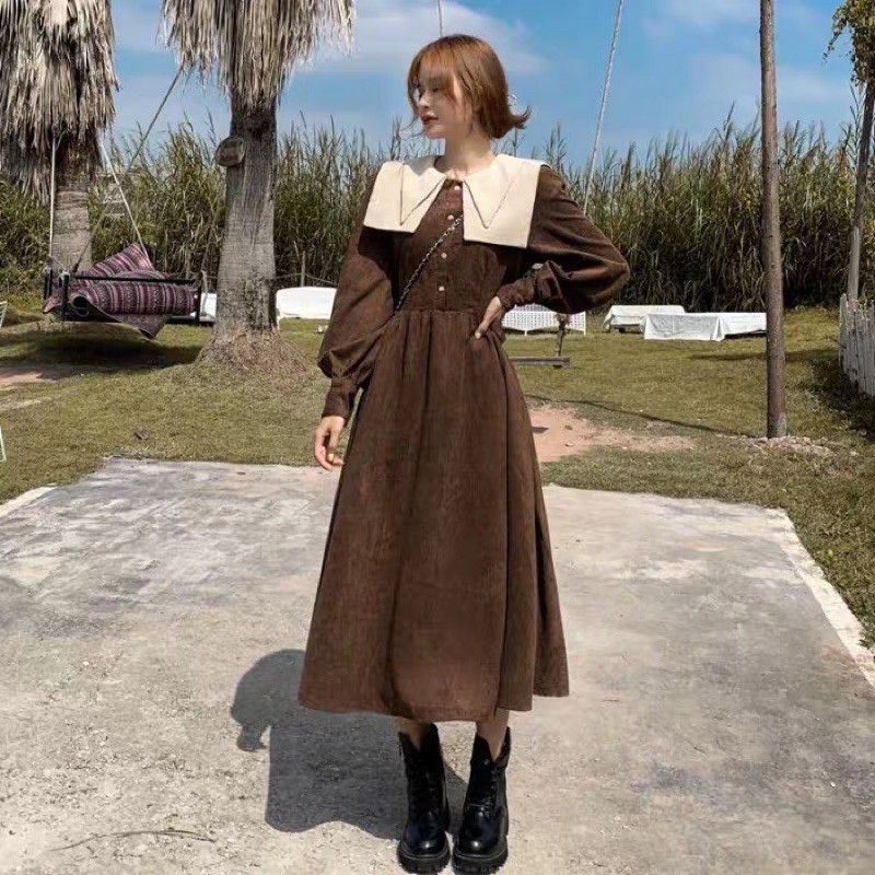 Váy tiểu thư Vintage thắt nơ / váy ullzang / mina’s house