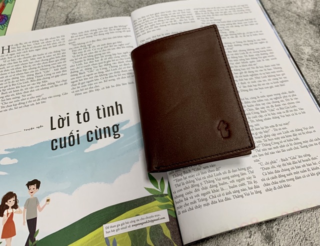 Ví da mini màu nâu