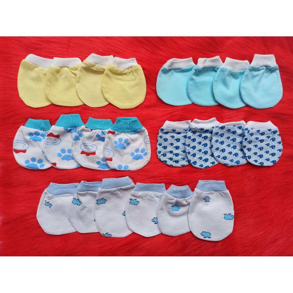 Set bao tay sơ sinh vải cotton cho bé