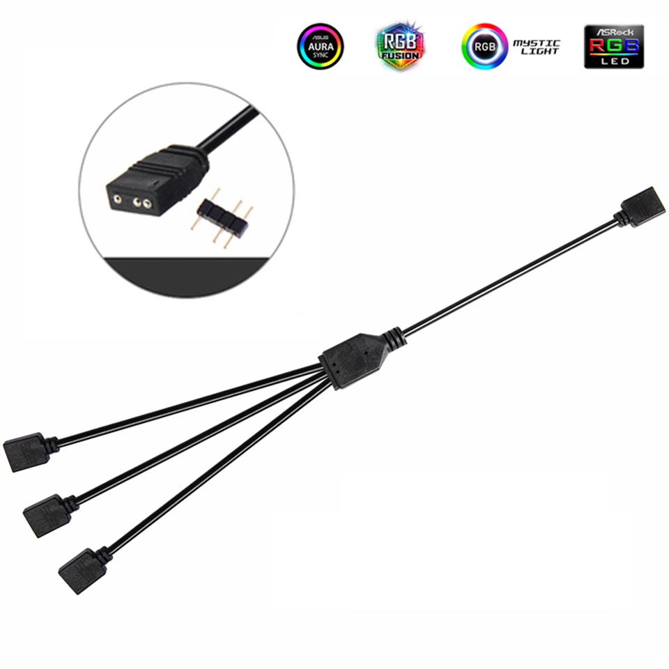 Cáp mở rộng 1/2/3/4 12V 4PIN RGB / 5V 3PIN ARGB Đầu nối dải LED ARGB Đầu nối cáp mở rộng cho CPU / Quạt