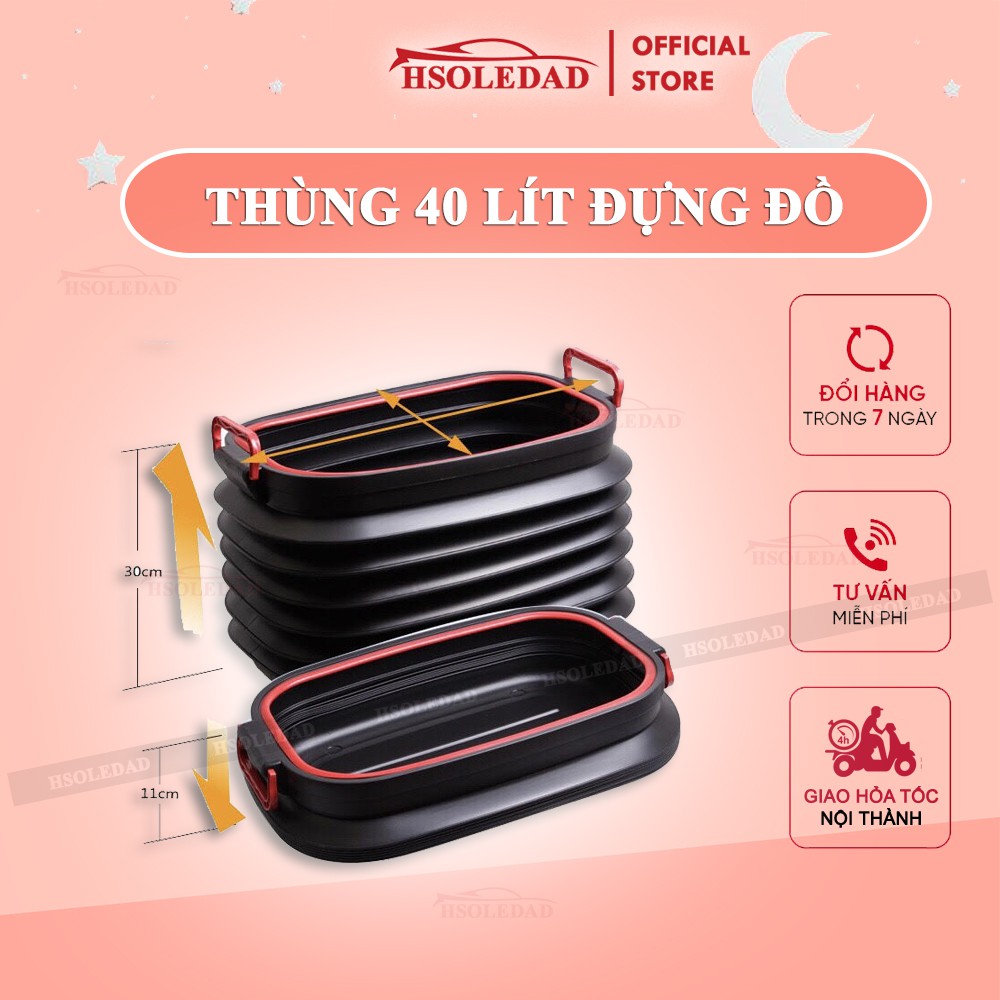 Thùng đựng đồ Ô Tô để cốp có thể gập gọn - dung tích 40L