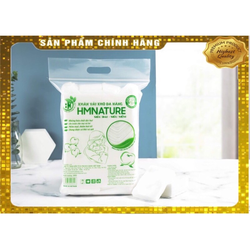 [CHÍNH HÃNG] Khăn khô đa năng, Khăn giấy khô đa năng HMNATURE - gói 300gr