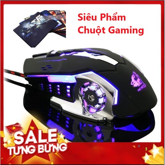 Chuột game thủ V5 cực bền thiết kế độc lạ có LED nhiều màu Và Lót Chuột Game | BigBuy360 - bigbuy360.vn