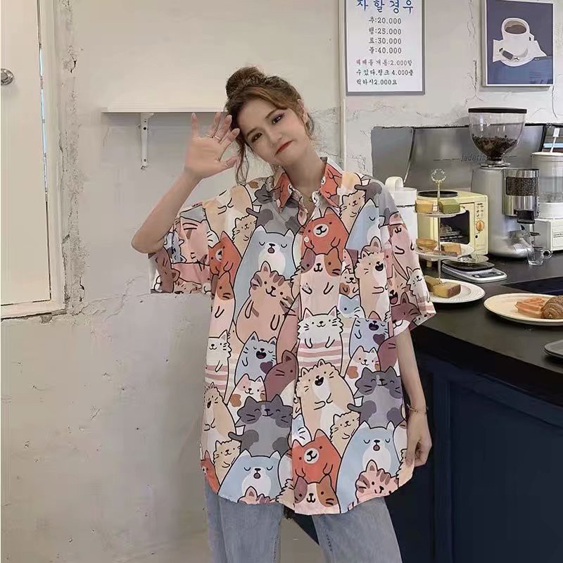 Áo sơ mi tay ngắn in họa tiết trẻ trung thời trang đi biển cho nam