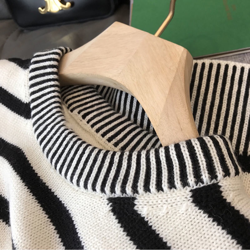 Áo Sweater Dệt Kim Không Tay Kẻ Sọc Ngựa Vằn Thông Dụng