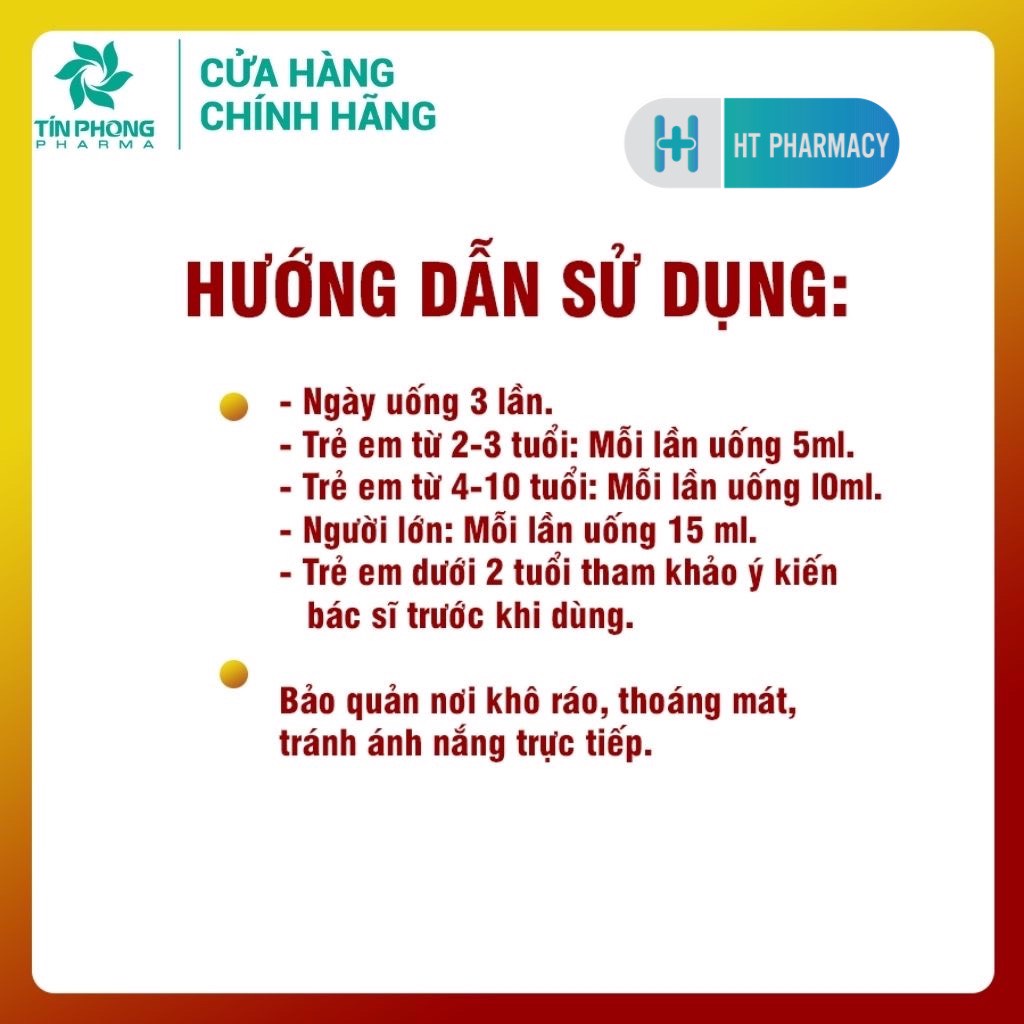 Siro Bổ Phế Kha Tử Tín Phong Hỗ Trợ Các Trường Hợp Sưng Đau Họng, Ngứa Rát, Khản Tiếng Lọ 125ml