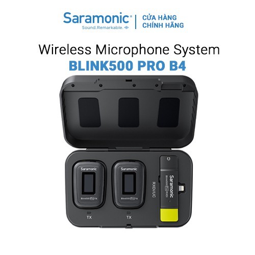 Mic thu âm không dây Saramonic Blink500 Pro B4 (cổng Lightning như Apple Iphone/Ipad) - Bảo Hành Chính Hãng 24 Tháng