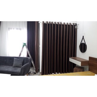 Rèm vải gấm bóng giá rẻ , rèm cửa sổ cửa chính kích thước sẵn 2m x2,7m