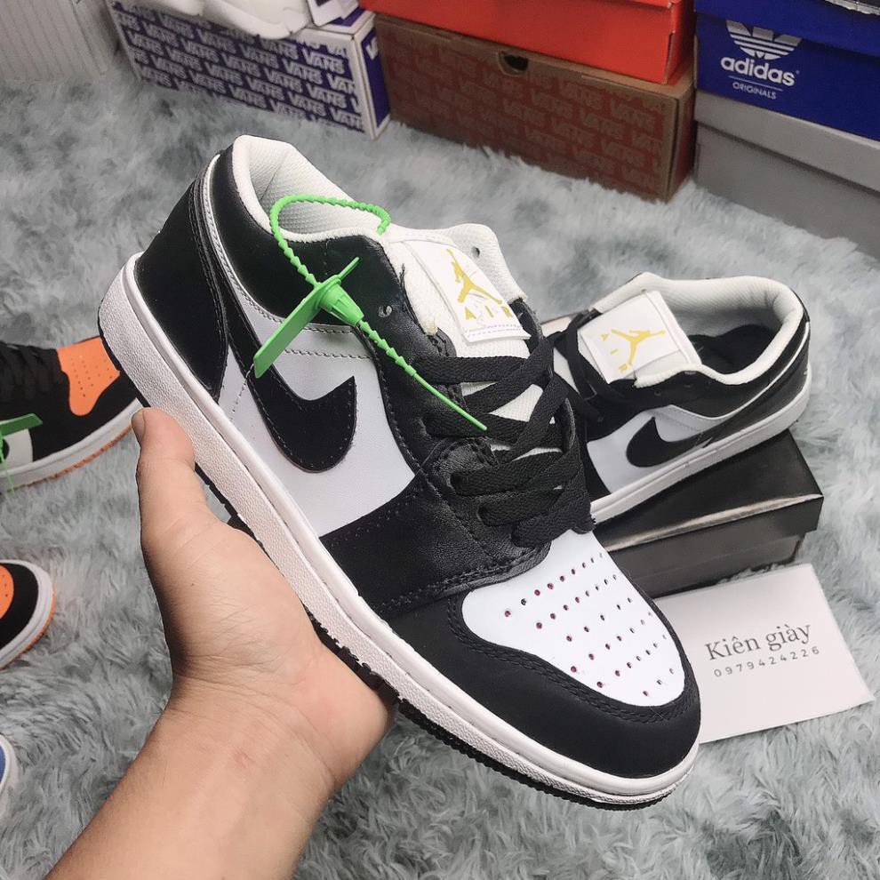 Giày thể thao jordan 1 low mid milan, giày jordan đen trắng cổ thấp hàng chuẩn full box