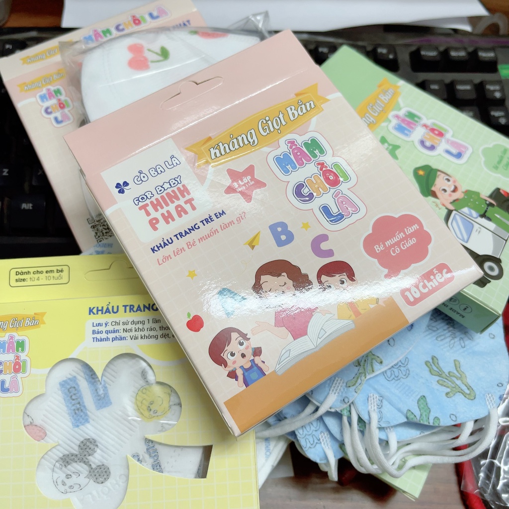 Khẩu trang trẻ em kháng giọt bắn mầm chồi lá