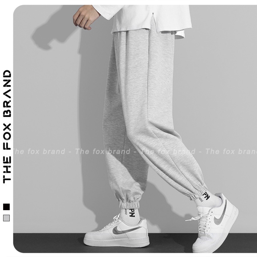 Quần jogger unisex nam nữ, quần thể thao nỉ da cá form rộng phong cách ulzzang kiểu basic the fox