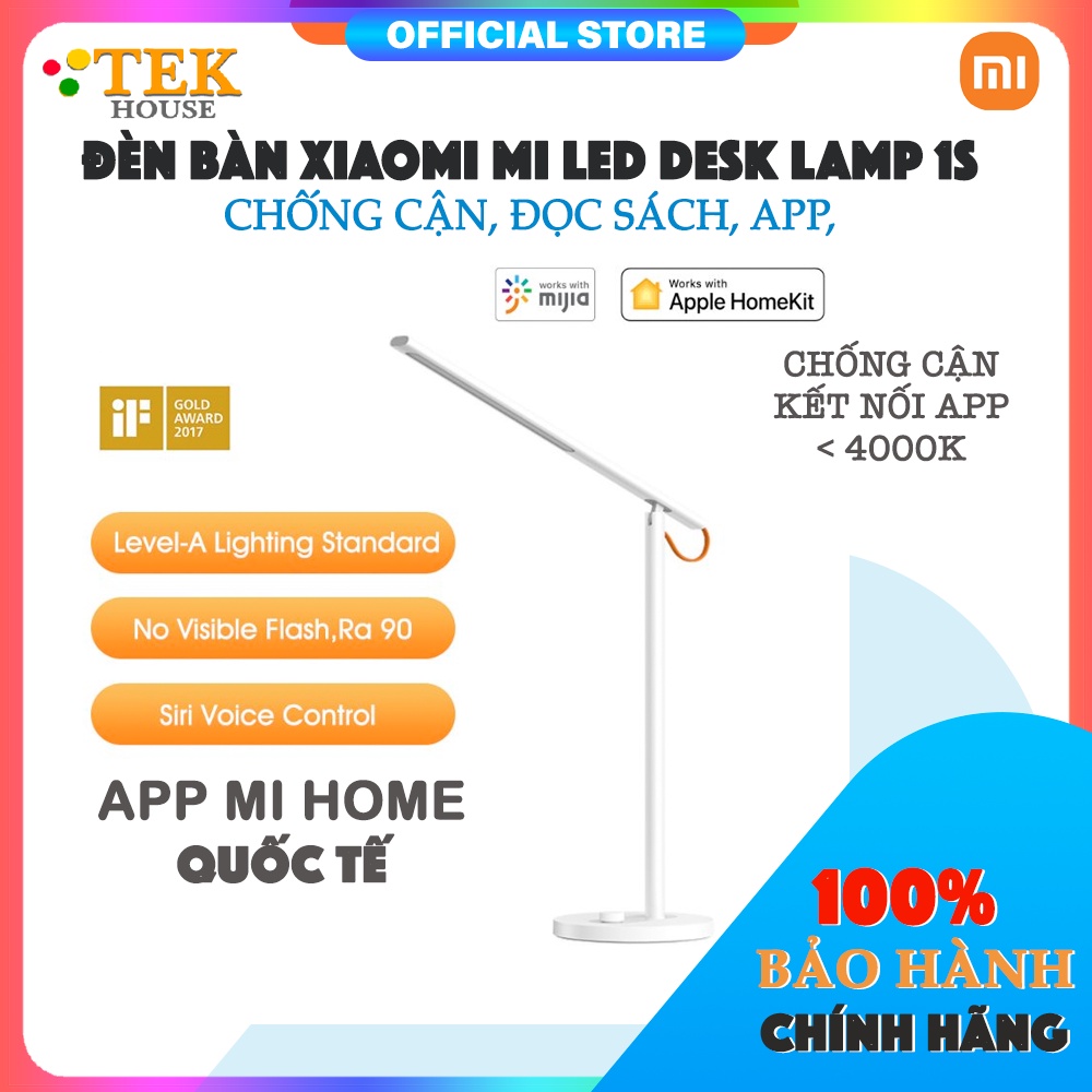 App|• Đèn bàn Xiaomi Mi LED Desk Lamp 1S chống cận, đọc sách, học tập - Đèn học thông minh Xiaomi - Hàng chính hãng