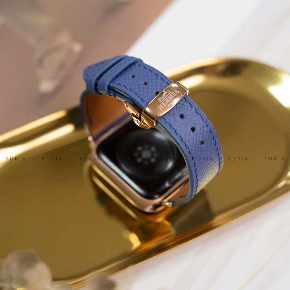 Dây da thủ công Epsom Xanh (màu 4) dành cho Apple Watch đồng hồ thông minh Series 1/2/3/4/5/6/7/SE DDTC233