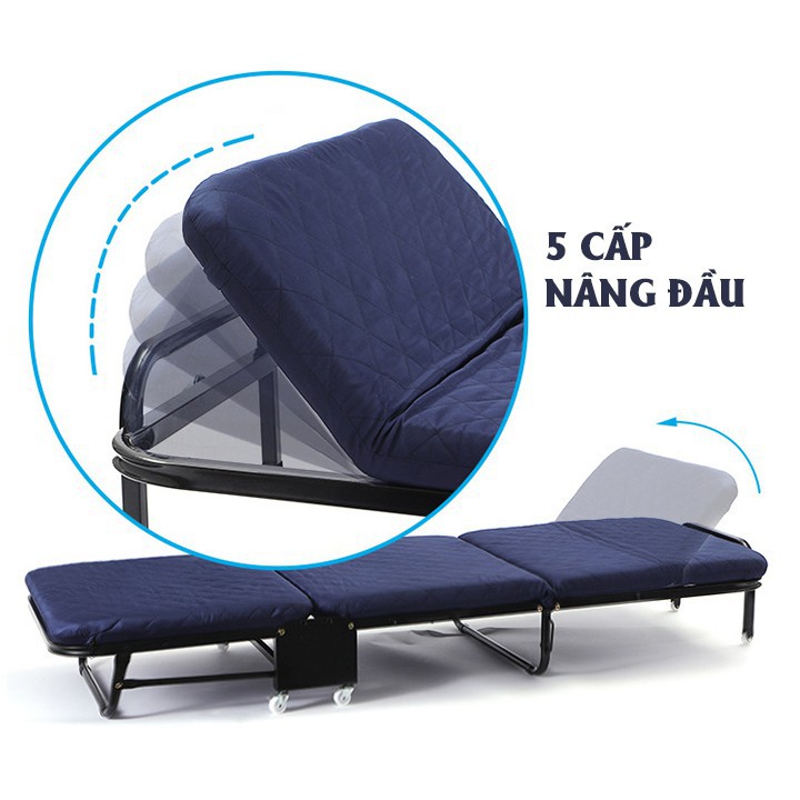 Giường Gấp Ba Khúc - Gấp Thành Ghế Sofa - Rộng 75cm - BH 12 Tháng