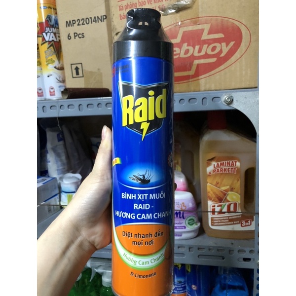 Bình xịt côn trùng Raid hương Cam chanh chai 600ml