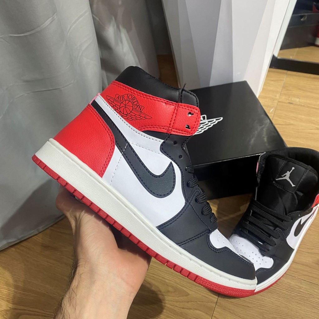 Giày jordan 1 cổ Cao❤️full bill + box❤️ jordan đen đỏ cổ cao [ảnh thật + video] jordan đỏ đen | BigBuy360 - bigbuy360.vn