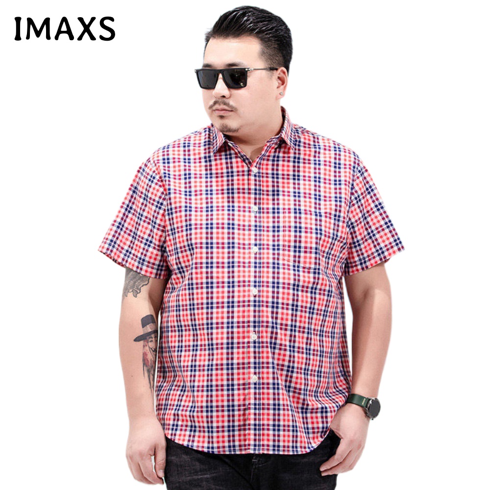 Áo Sơ Mi Nam Oversize Tay Ngắn Kẻ Sọc Caro Nhiều Màu Sắc 60-175KG