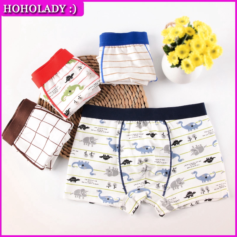 Bộ 3 Quần Lót Boxer Cotton In Họa Tiết Cho Bé Trai