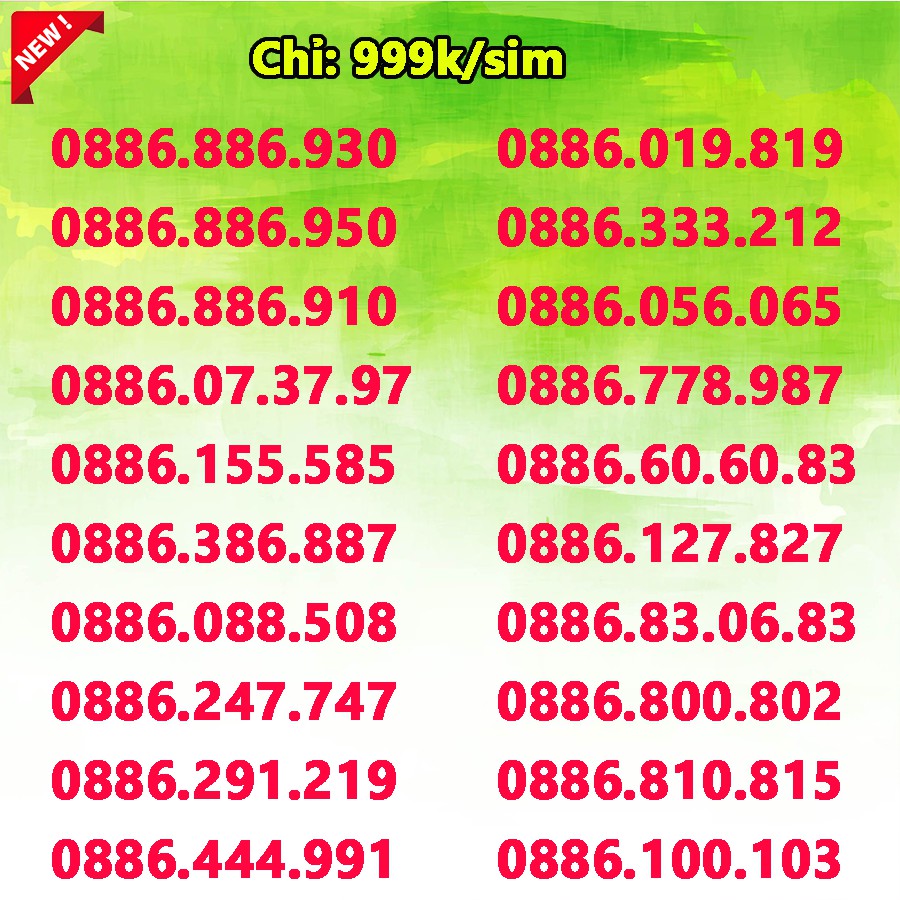 Sim số đẹp Vinaphone đồng giá 1000k