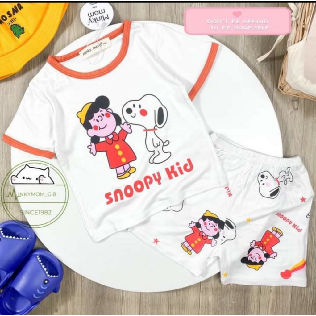 Đồ bộ cho bé trai bé gái size đại thun lạnh cộc tay minky mom trẻ em mặc ở nhà, bộ quần áo thun cho bé từ 8-28 kg BC010