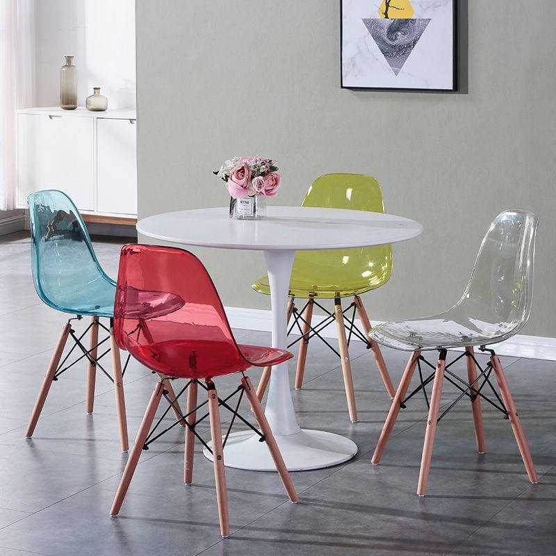 ins Ghế trong suốt Eleys Ghế acrylic Crystal Ghế Bắc Âu Minimalist trở lại Ghế ăn thông thường Net Đỏ nhựa phân