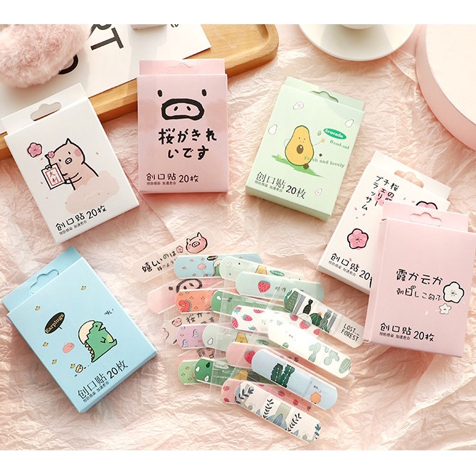 Băng keo cá nhân urgo cute dễ thương hàn quốc chống nước hoạt hình hộp 20 miếng