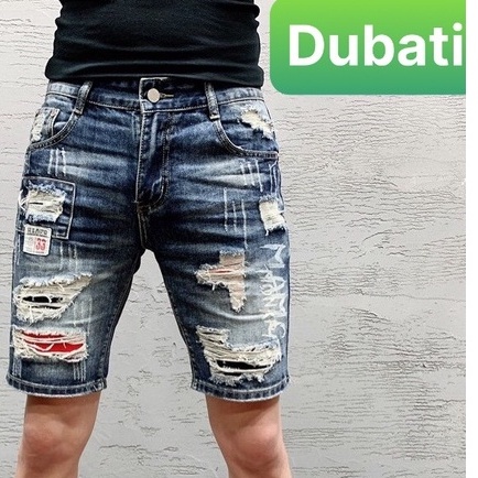 QUẦN SHORT LƯNG JEAN NAM LÓT VẢI ĐỎ ĐEN CHẤT BÒ XANH SIÊU HOT - DUBATI FASHION