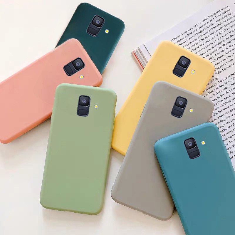 Ốp điện thoại tpu mềm màu trơn siêu mỏng cho Samsung Galaxy A6 A8 Plus 2018