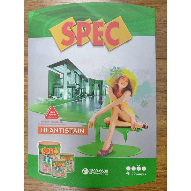 Tặng cọ 5cm - Sơn ngoại thất chống bám bẩn Spec Hi-Antistain