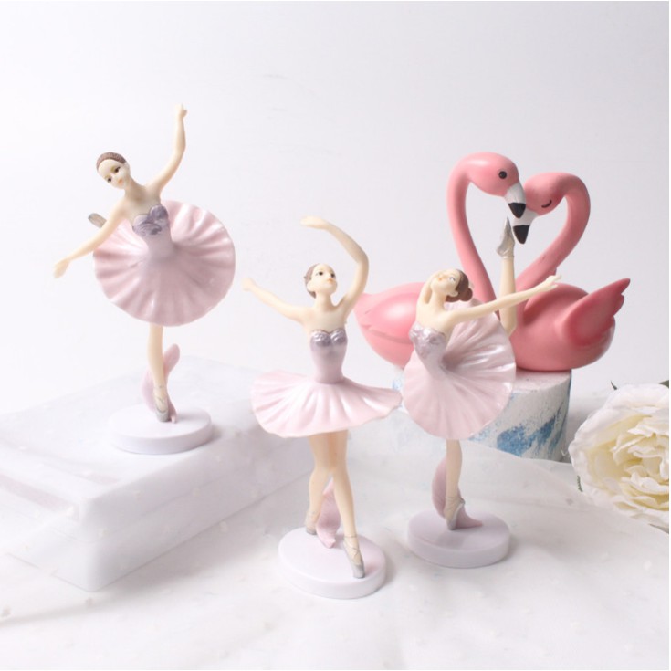 Combo 03 nàng vũ công múa ballet trang trí bánh kem, bánh sinh nhật, case PC, DIY