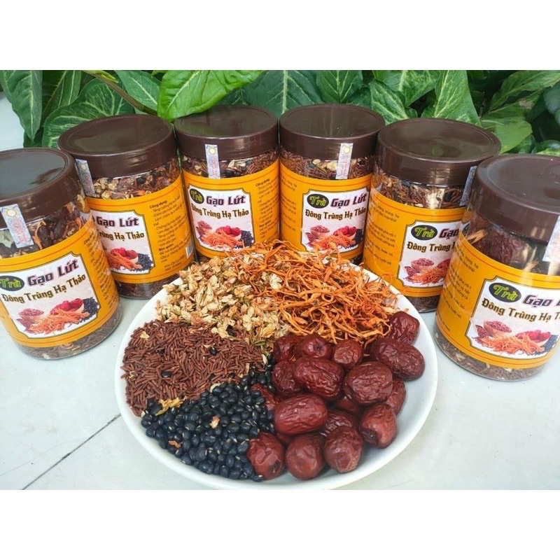 Đông trùng hạ thảo, gạo lứt hộp 500g
