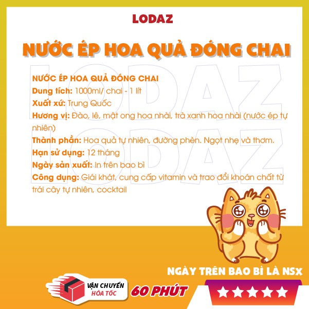 [Chai 1000ml] Nước ép hoa quả đóng chai,nước ép đóng chai nhiều vị siêu ngon Hà Nội.