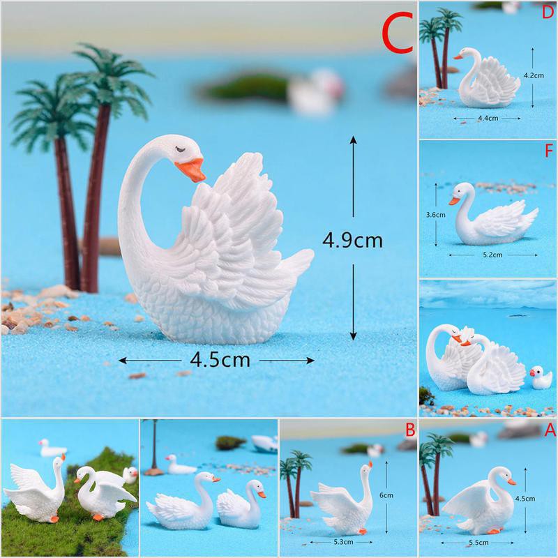 [HoMSI] Swan DIY Mini Miniature Fairy Garden Decor Craft Dollhouse Accessory SUU