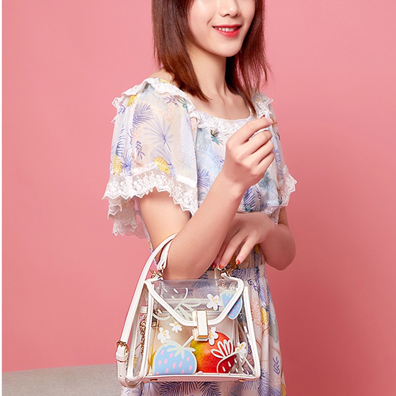 Túi đeo vai IELGY màu trong suốt thời trang cho nữ