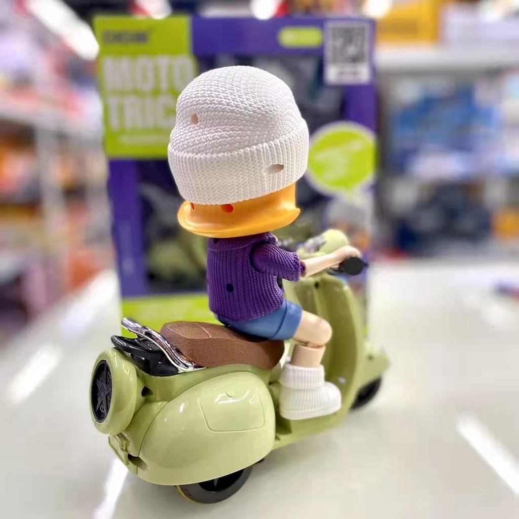 Mô Hình Xe Mô Tô Điện Xoay 360 Độ Đồ Chơi Vui Nhộn Cho Bé