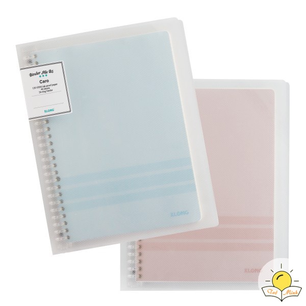 Sổ còng Caro 40 tờ B5 MS 544 Bìa trong suốt Klong, sổ bullet journal