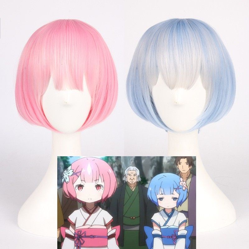 Wig/tóc giả cosplay Ram và Rem ver Maid và Kid - Re:Zero