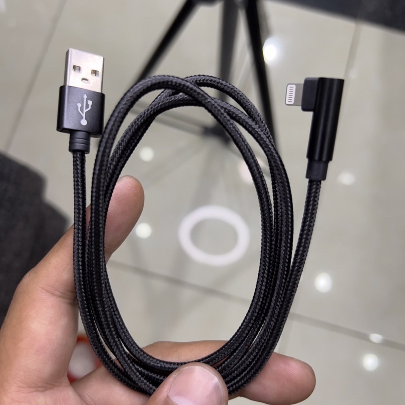 Cáp sạc usb-L chữ L bọc dù chắc chắn