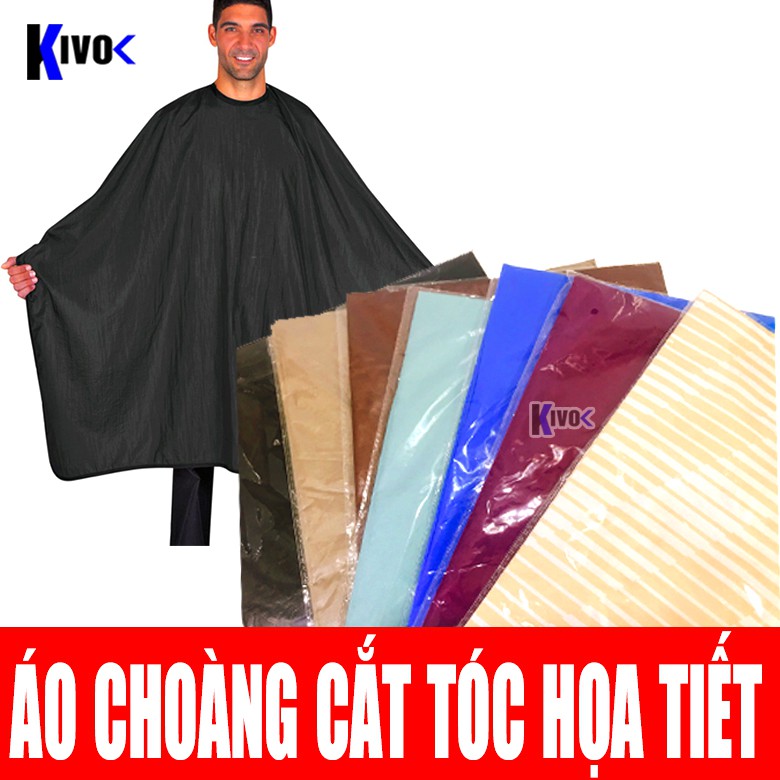 Áo Choàng Cắt Tóc Nam Nữ - Cạo Râu / Nhuộm Tóc Họa Tiết Dùng Cho Salon Barber - Kivo