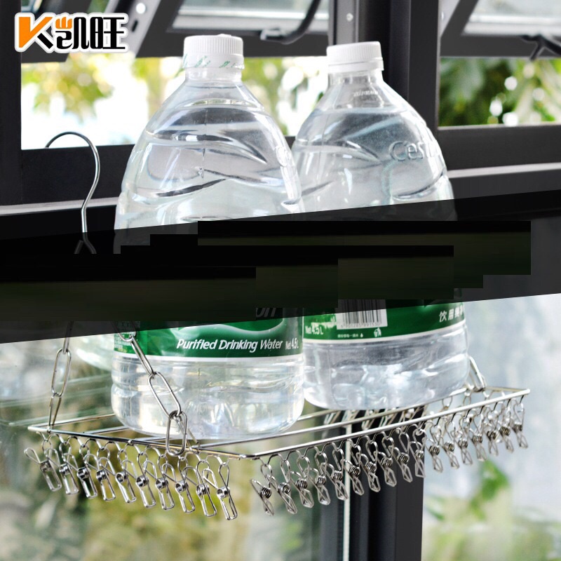 Giá Phơi Quần Áo Ban Công - Móc Chùm Phơi Quần Áo Inox 36 Kẹp