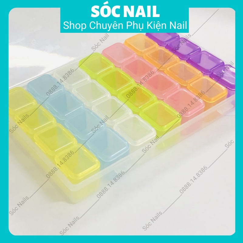 Khay Đựng Phụ Kiện,Khay Đựng Đá Nail Tổ Ong 28 Ô