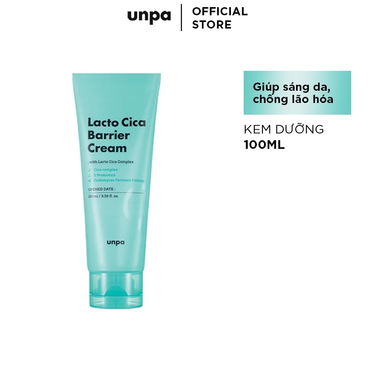 Kem Dưỡng Ẩm Phục Hồi Và Làm Sáng Da Unpa Lacto Cica Barrier Cream 100ml
