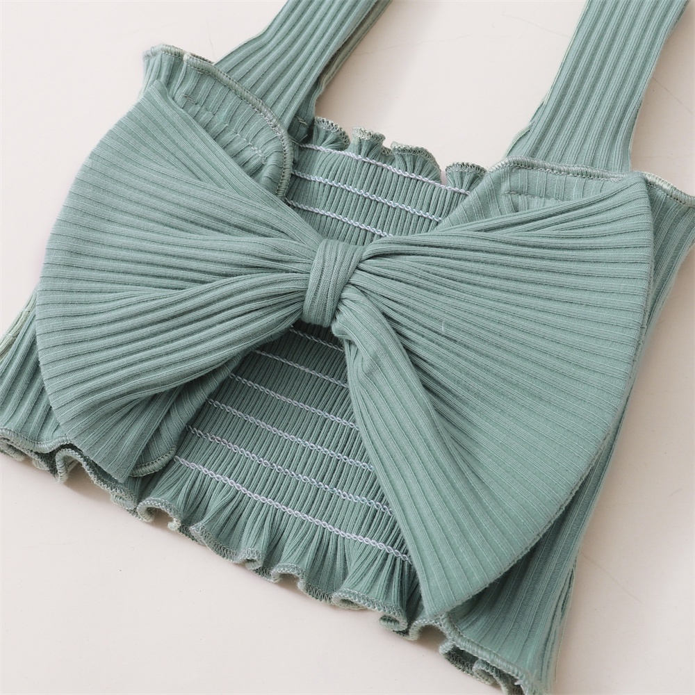 Set Áo dây MIKRDOO phối nơ và Quần ngắn hình dưa hấu có Băng đô năng động cho bé gái